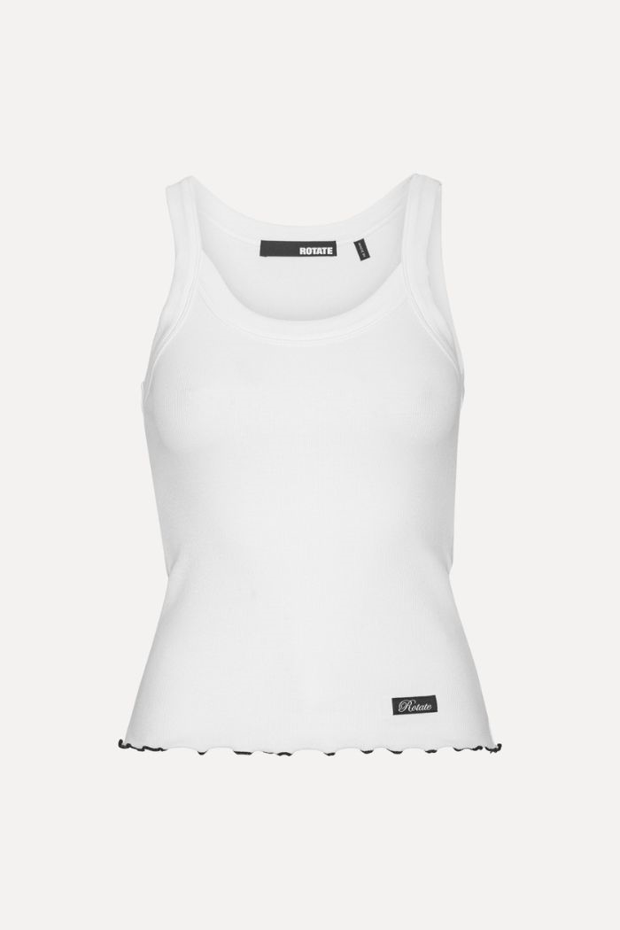 Rotate, Rib Tank top, White